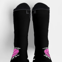 Pink Basketball Team Name und Anzahl Sport Socken