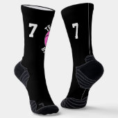 Pink Basketball Team Name und Anzahl Sport Socken (Gewinkelt)