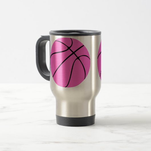 Pink-Basketball-Trainer Reisen Tasse (Vorderseite Links)