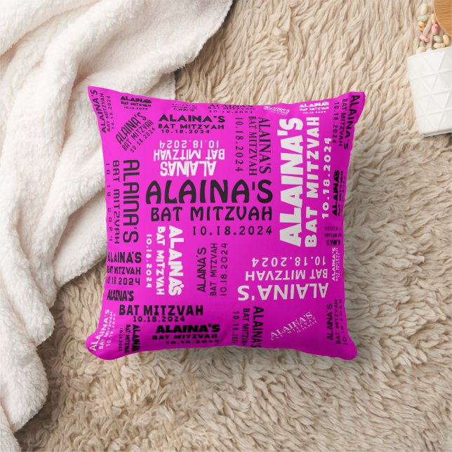 Pink Bat Bar Mitzvah Party Decke Memory Keepake Kissen (Decke)