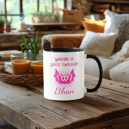 Pink Bat Design - Tasse für Neon Halloween - Pink 