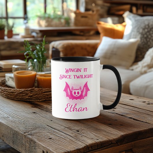 Pink Bat Design - Tasse für Neon Halloween - Pink