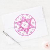 Pink Bat Mitzvah Cupcake Toppers Stickers (Umschlag)