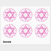 Pink Bat Mitzvah Cupcake Toppers Stickers (Blatt)