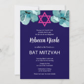 Pink Bat Mitzvah QR Code Einladung (Vorderseite)