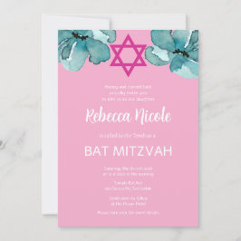 Pink Bat Mitzvah QR Code Einladung