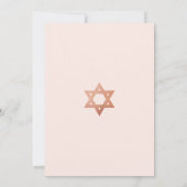 Pink Bat Mitzvah Simple Rose Gold Star of David Einladung (Rückseite)