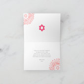 Pink Bat Mitzvah Sternexplosion Fettschrift Typ Co Dankeskarte (Innenseite)