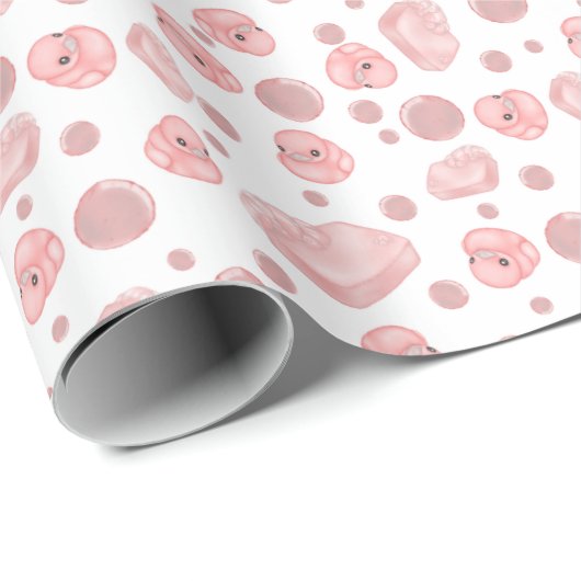 Pink Bath Time Wrapper Geschenkpapier (Rolleneckpunkt)