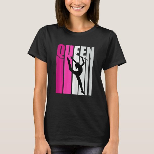 Pink Baton Twirling Gymnast Queen Gymnastics Daugh T-Shirt (Vorderseite)