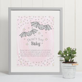 Pink Bats Say Baby Shower Game nicht Poster