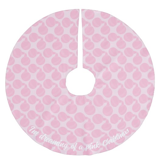 Pink Bauble Holiday Ornament Weihnachtsmuster Polyester Weihnachtsbaumdecke (Vorderseite)