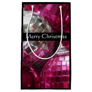 Pink Baubles Frohe Weihnachtsgeschenk Tasche klein Kleine Geschenktüte