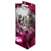 Pink Baubles Geschenk Wein Geschenktüte Für Weinflaschen (Rückseite Schrägansicht)