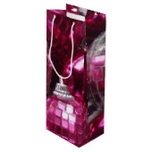 Pink Baubles Geschenk Wein Geschenktüte Für Weinflaschen (Vorderseite Schrägansicht)