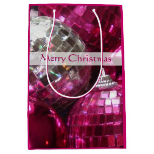 Pink Baubles Merina Weihnachtsgeschenk Tasche Medi Mittlere Geschenktüte