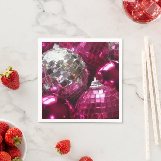 Pink Baubles Papier Servietten (Beispiel)