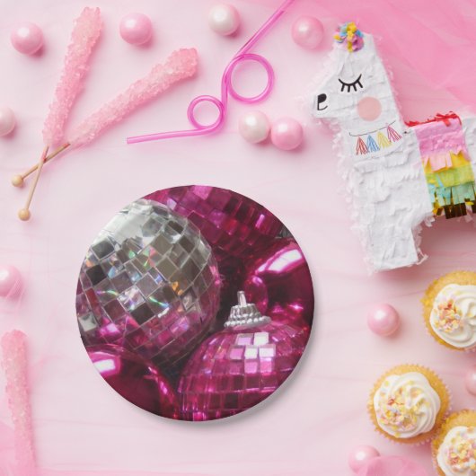 Pink Baubles Papier Teller (Party)
