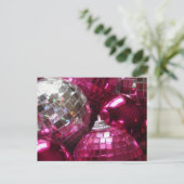 Pink Baubles Postkarte (Stehend Vorderseite)
