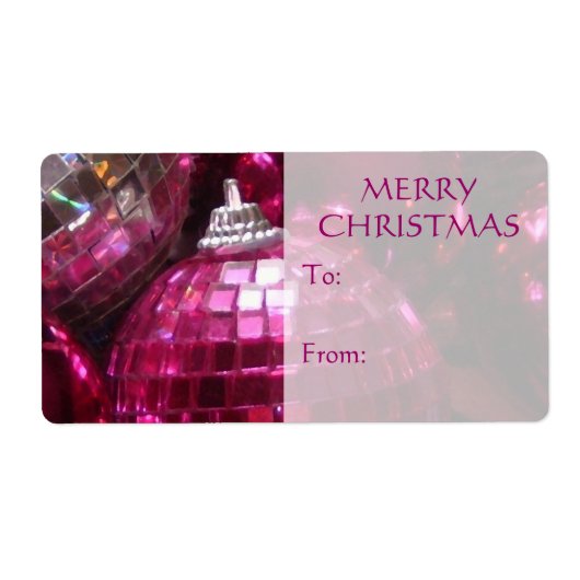 Pink Baubles 'To.. Von' Geschenketikett rosa Text (Vorne)