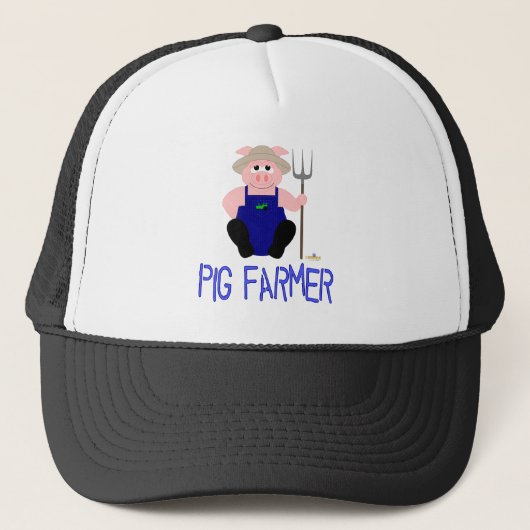 Pink Bauer Pig Blue Pig Bauer Truckerkappe (Vorderseite)