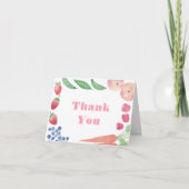 Pink Bauern Market Baby Girl Dusche Dankeskarte (Vorderseite)