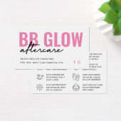 Pink BB Glow After Care Instruktionskarte (Schreibtisch)