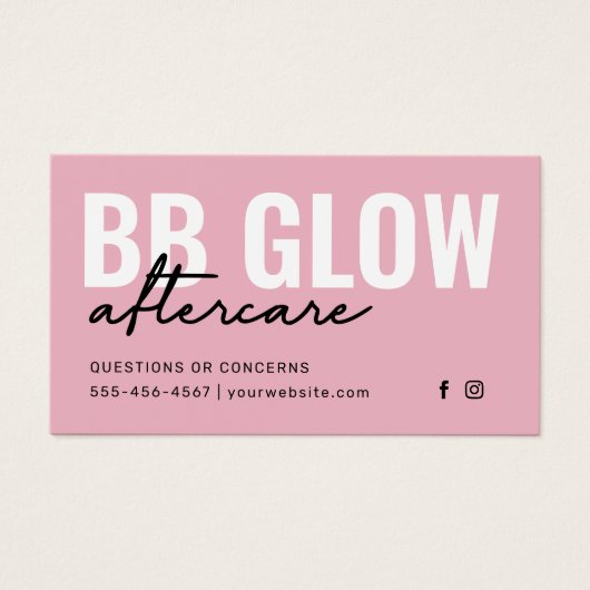 Pink BB Glow Facial Instruction Card (Vorderseite)