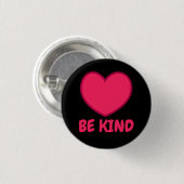 Pink Be Kind - Herzform Button (Vorne & Hinten)