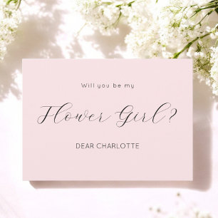Pink Be my Flower Girl Script Einladung
