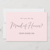 Pink Be My Trauzeugin Script Einladung (Vorderseite)