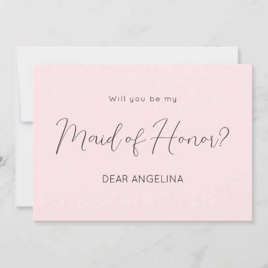 Pink Be My Trauzeugin Script Einladung (Vorderseite)