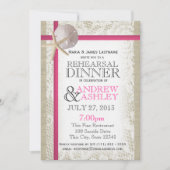 Pink Beach and Burlap Probe Dinner Einladung (Vorderseite)