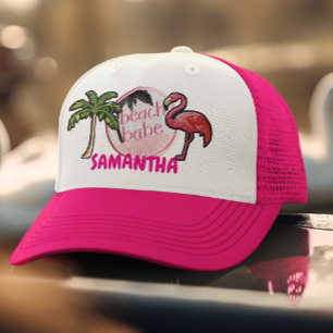 Pink Beach babe Trendy Imitats Patch Geschenk Truckerkappe