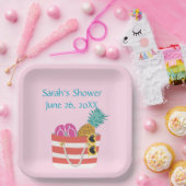 Pink Beach Bag Pappteller (Party)