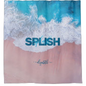 Pink Beach Bermuda Duschvorhang (Vorderseite)