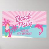 Pink Beach Birthday Poster (Vorne)