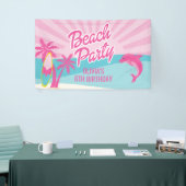Pink Beach Birthday Poster Banner (Messeveranstaltung)