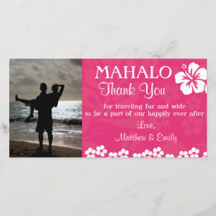Pink Beach Blume Danke, dass Sie Foto Card Dankeskarte