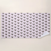 Pink Beach Handtuch mit Baby Cats - Farbe wählen (Vorderseite)