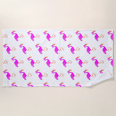 Pink Beach Handtuch mit Flamingos (Vorderseite)