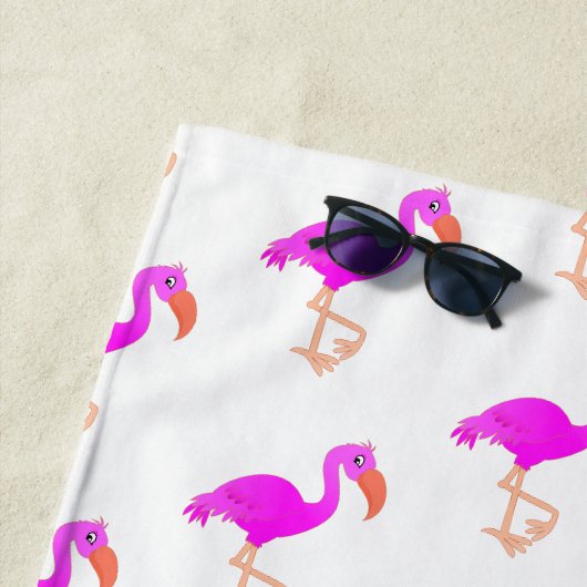 Pink Beach Handtuch mit Flamingos (Beispiel)