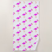 Pink Beach Handtuch mit Flamingos (Vorderseite)