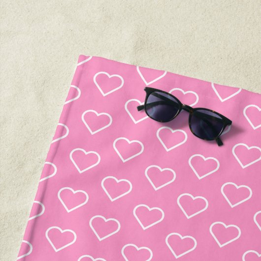 Pink Beach Handtuch mit Herz - Farben wählen (Beispiel)