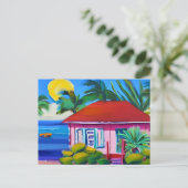 PInk Beach House | BEHALTEND TOUCH Postkarte (Stehend Vorderseite)