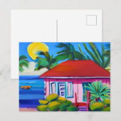 PInk Beach House | BEHALTEND TOUCH Postkarte (Vorne/Hinten)