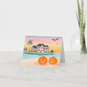 Pink Beach House zu Halloween - Note Card (Vorderseite)