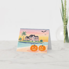 Pink Beach House zu Halloween - Note Card