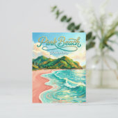 Pink Beach Indonesia Postkarte (Stehend Vorderseite)