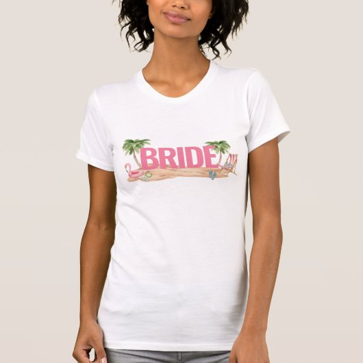 Pink Beach Junggeselinnen-Abschied Bride T-Shirt (Vorderseite)